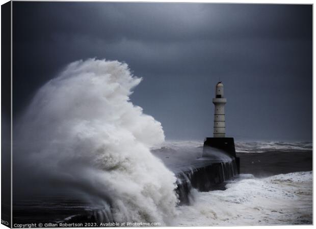 Aberdeen Stormy Seas Canvas Print by Gillian Robertson
