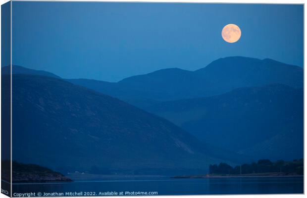 An Tellach Mountains Ullapool Easter Ross Scotland Canvas Print by Jonathan Mitchell