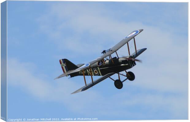 SE5a replica biplane in flight Canvas Print by Jonathan Mitchell