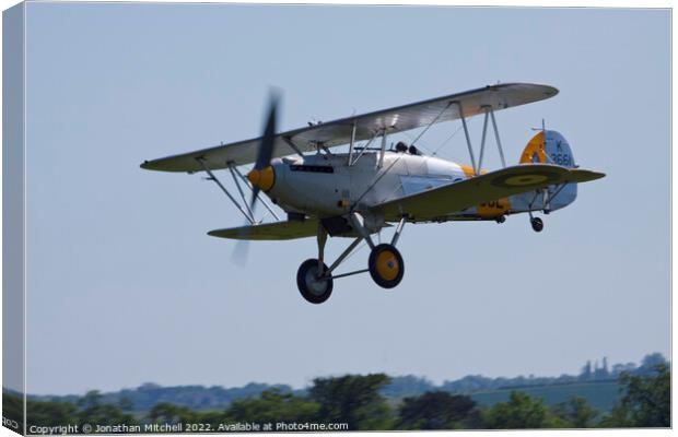 RAF Nimrod Biplane in Flight Canvas Print by Jonathan Mitchell