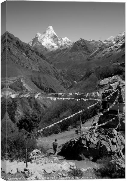 Mong La, Everest Himalaya, Nepal, 2007 Canvas Print by Jonathan Mitchell