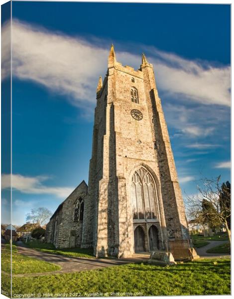 Imposing Clock Tower of the All Saints Church, Lydd, Romney Marsh Canvas Print by Mike Hardy