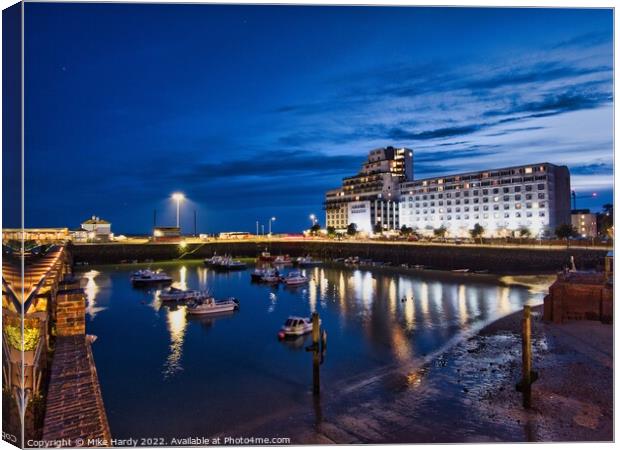 Harbour side hotel Folkestone Canvas Print by Mike Hardy