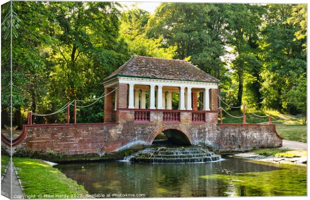 Ornamental Pagoda Bridge at Kearsney Court, Russell Gardens Canvas Print by Mike Hardy