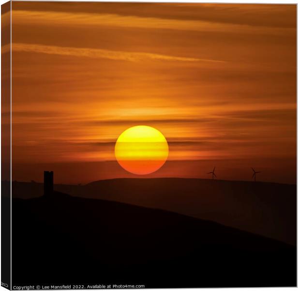 Sunrise Sunset Blacko Tower Lancashire Canvas Print by Lee Mansfield
