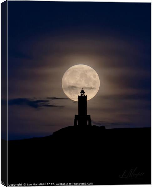 Full Moon Darwen Tower Lancashire Night Canvas Print by Lee Mansfield