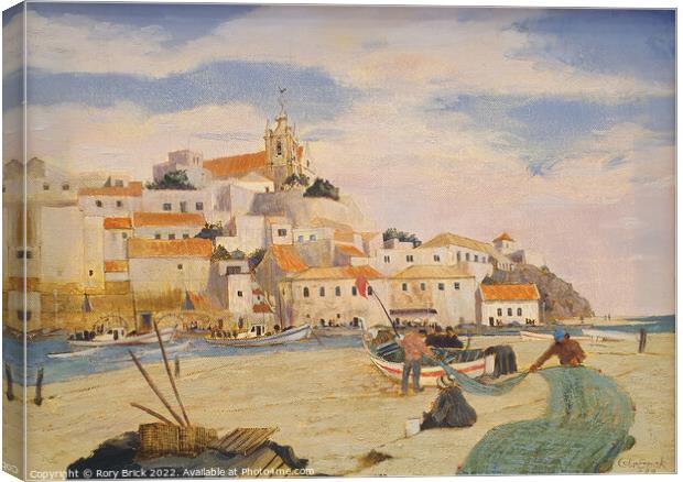 Ferragudo Fishermen Canvas Print by Rory Brick