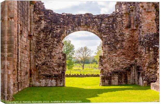 From Inside of Lilleshall Abbey, Lilleshall, Shrop Canvas Print by Pamela Reynolds