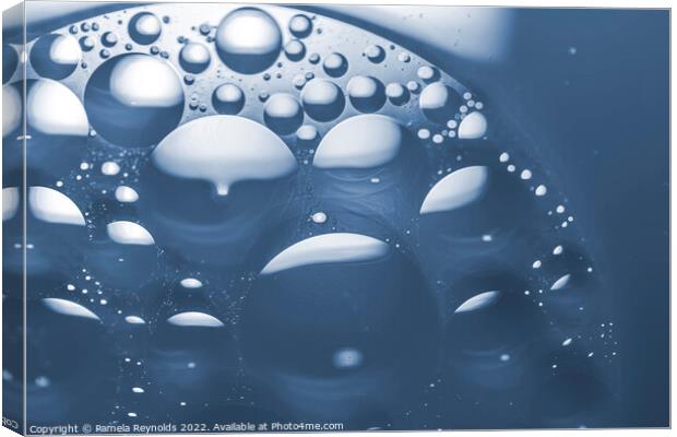 Bubbles in Blue Tones Canvas Print by Pamela Reynolds