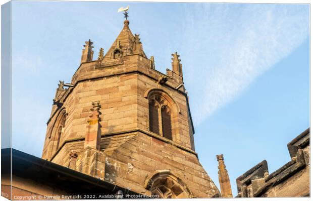 St. Bartholomew's parish Church  in Tong Shropshire Canvas Print by Pamela Reynolds