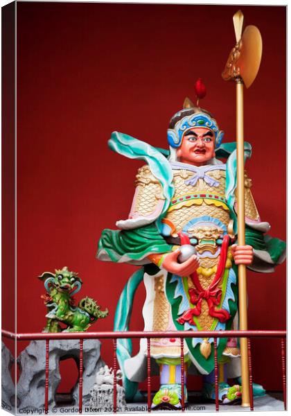 Statue of Guan Di, the Taoist God of War - Kuala Lumpur Canvas Print by Gordon Dixon