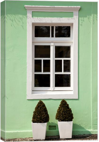Pastel mint green window in historic city centre - Brazil Canvas Print by Gordon Dixon