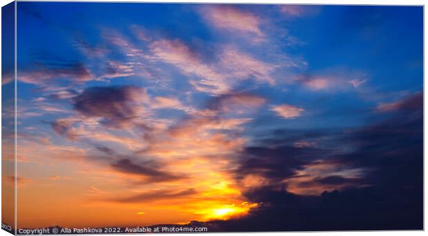 Sunset sky Canvas Print by Alla Pashkova