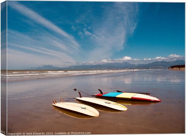 Surfboards at the Ready,NZ  Canvas Print by Nick Edwards