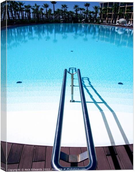  Guia,Portugal Swimming Pool Canvas Print by Nick Edwards