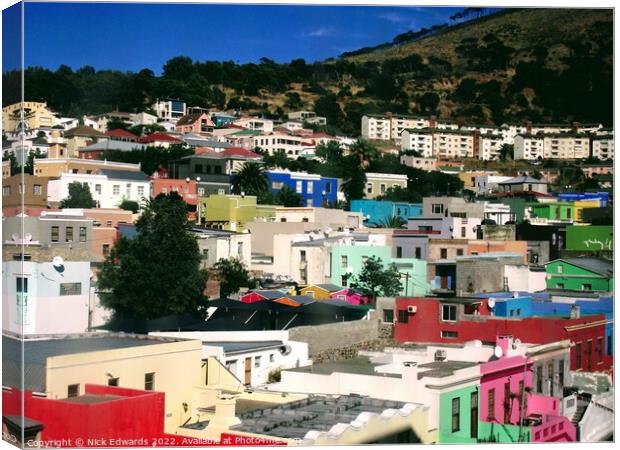 Bo--Kaap colours, Cape Town,S.Africa Canvas Print by Nick Edwards