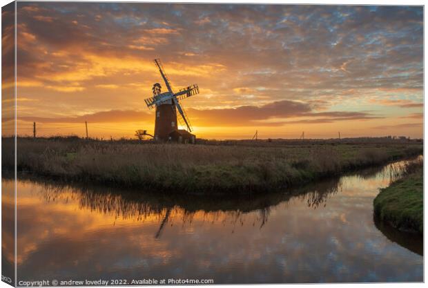 Horsey Mill Canvas Print by andrew loveday