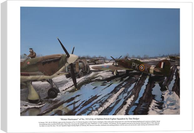 Winter Hawker Hurricanes 315 (Polish) Squadron RAF Canvas Print by Aviator Art Studio