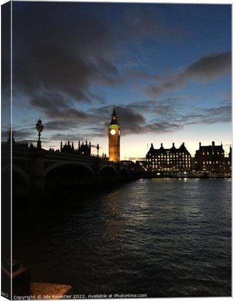 Big Ben at Night. Canvas Print by Alix Forestier