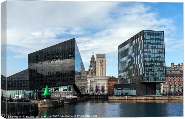 Modern and old architecture in Liverpool Canvas Print by Eszter Imrene Virt