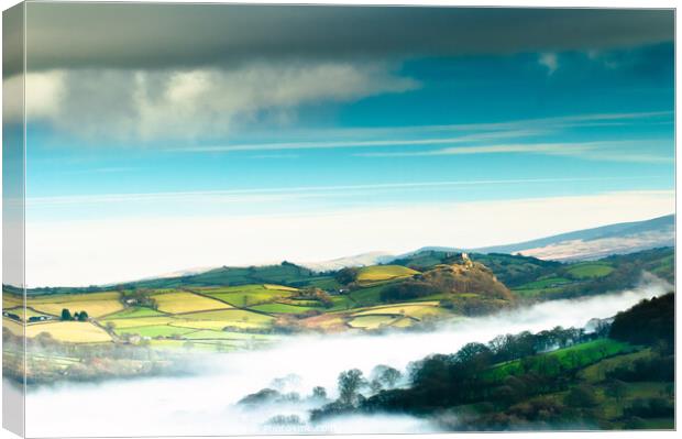 Carreg Cennen Castle in Winter Canvas Print by Chris Richards