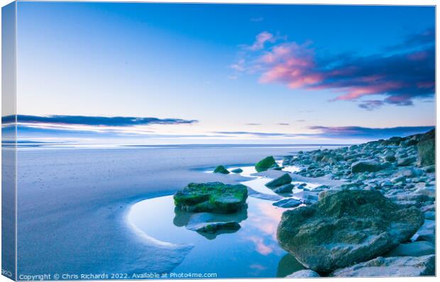 Dawn at Llansteffan Canvas Print by Chris Richards