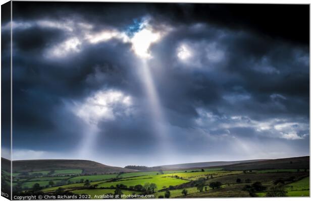 Rays Over Betws Canvas Print by Chris Richards