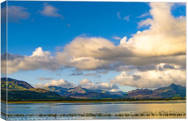 Snowdonia from Porthmadog at Golden Hour Canvas Print by Chris Richards