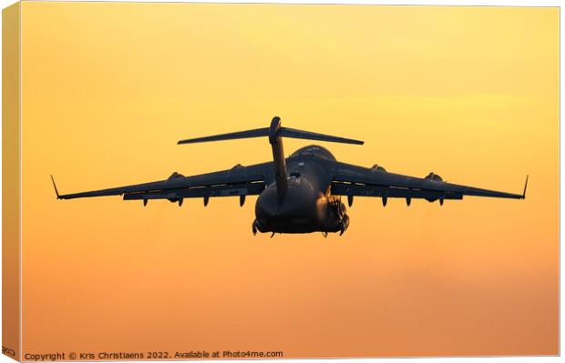 C-17 sunset take-off Canvas Print by Kris Christiaens