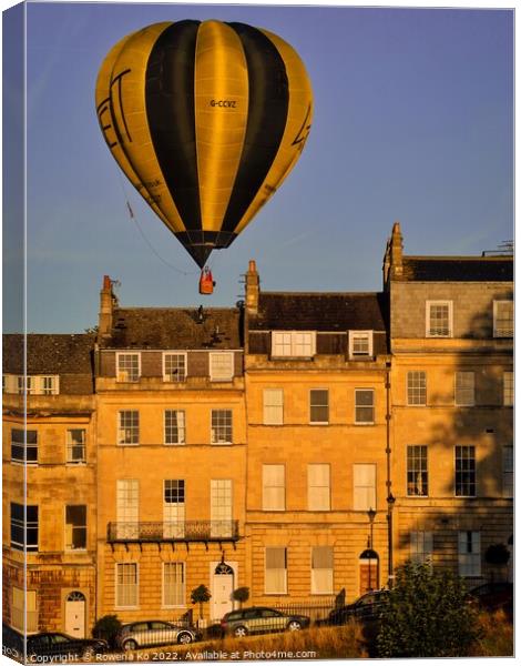 Hot air balloon in Bath  Canvas Print by Rowena Ko