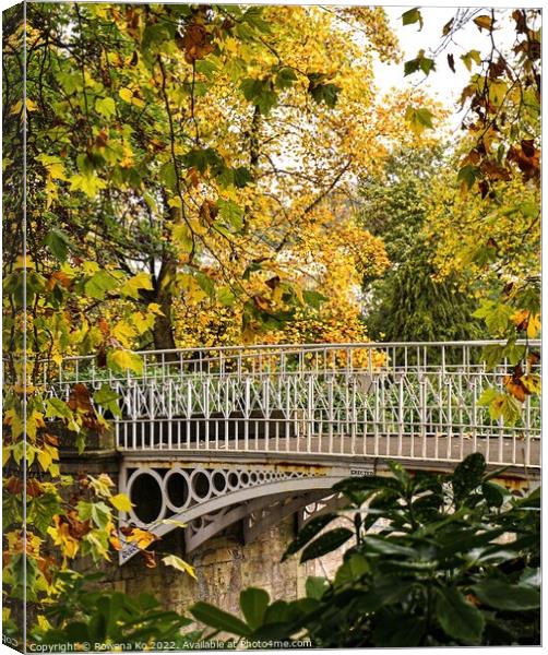 A bridge heading towards autumn Canvas Print by Rowena Ko