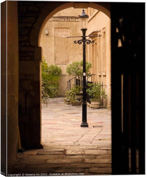Looking into the Hospital of St John the Baptist through an Arch Gate Canvas Print by Rowena Ko
