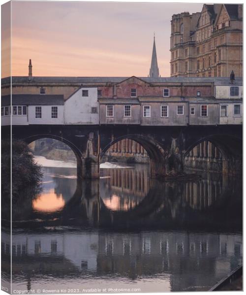 Morning Reflection of the Pulteney Bridge  Canvas Print by Rowena Ko