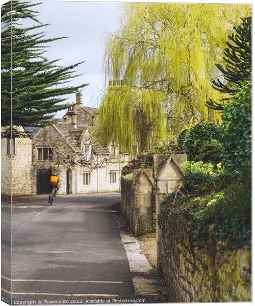 Bathampton in Spring time - Willow tree  Canvas Print by Rowena Ko