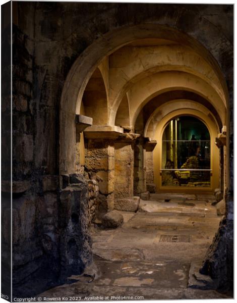 Roman Bath Arches Canvas Print by Rowena Ko