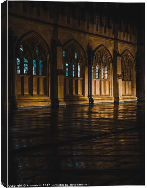Lightened up Abbey Churchyard in early rainy morning Bath Canvas Print by Rowena Ko