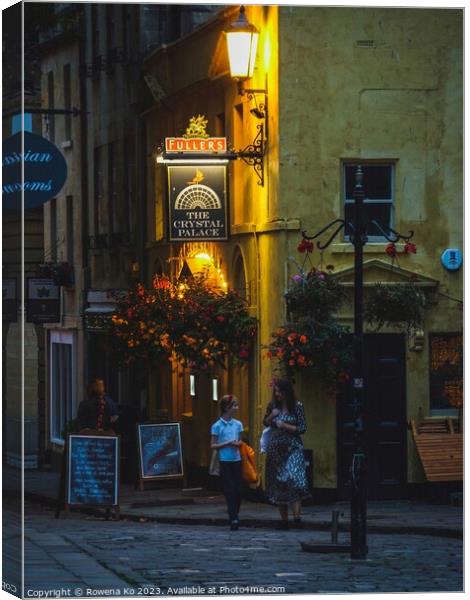 Lightened up Abbey Street in early morning Bath  Canvas Print by Rowena Ko