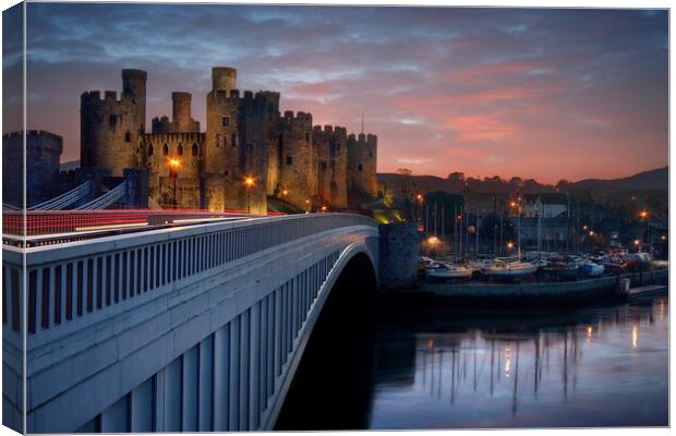 Conway Castle Sunset Canvas Print by Dave Urwin