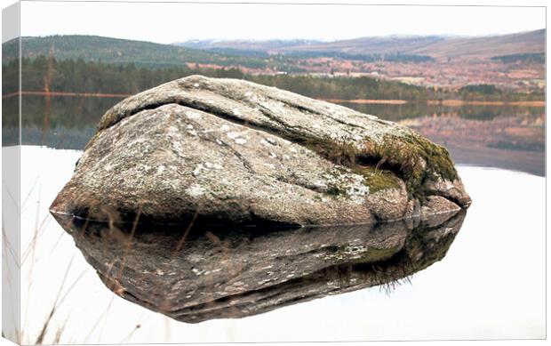 Floating Boulder Canvas Print by Paul Hopes