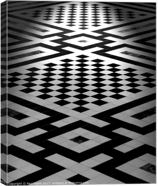 Tiled floor in monochrome Canvas Print by Paul Hopes
