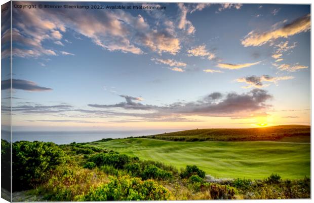 Sunset over Pezula golfcourse Canvas Print by Etienne Steenkamp