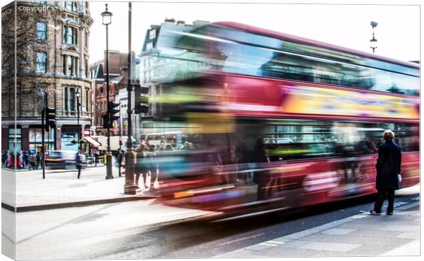 London Bus in motion Canvas Print by Daniel Gwalter
