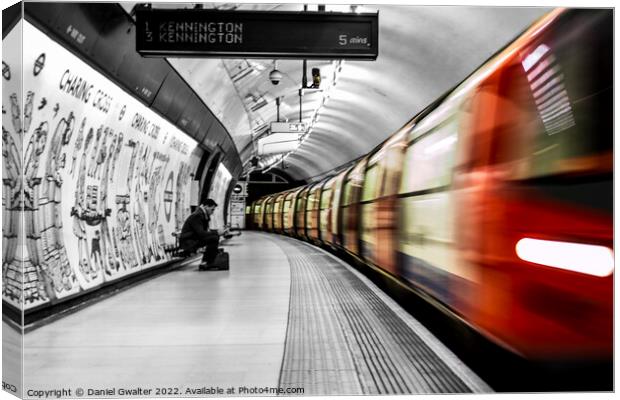 London Tube in Motion Canvas Print by Daniel Gwalter