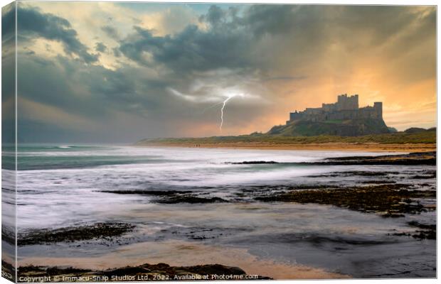 Bamburgh Casle Storm Canvas Print by Storyography Photography