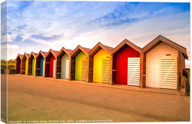 Beach Huts at Blyth Canvas Print by Storyography Photography