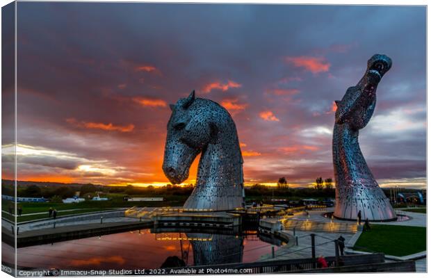Kelpies at Sunset Canvas Print by Storyography Photography