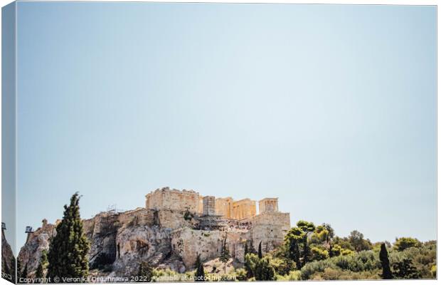 Majestic Ruins of Ancient Athens Canvas Print by Veronika Druzhnieva