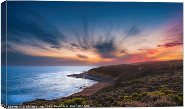 Sunset at Bells Beach Canvas Print by Shaun Sharp