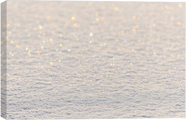 Thin layer of shiny snow on the ice. Canvas Print by Christian Decout