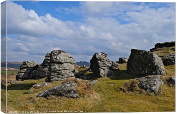 Bell Tor, Dartmoor - Magnificent Rock Formation Canvas Print by Stuart Day